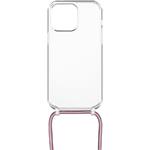 Fixed Pure Neck puzdro s ružovou šnúrkou na krk pre Apple iPhone 13 Pro Max