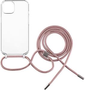 Fixed Pure Neck puzdro s ružovou šnúrkou na krk pre Apple iPhone 15 Plus
