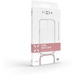 Fixed Pure Neck puzdro s ružovou šnúrkou na krk pre Apple iPhone 15 Pro