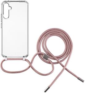 Fixed Pure Neck puzdro s ružovou šnúrkou na krk pre Samsung Galaxy A34 5G