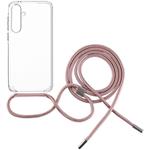 Fixed Pure Neck puzdro s ružovou šnúrkou na krk pre Samsung Galaxy A35 5G