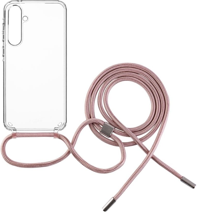 Fixed Pure Neck puzdro s ružovou šnúrkou na krk pre Samsung Galaxy A55 5G