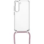 Fixed Pure Neck puzdro s ružovou šnúrkou na krk pre Samsung Galaxy S23
