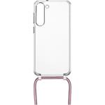 Fixed Pure Neck puzdro s ružovou šnúrkou na krk pre Samsung Galaxy S23+