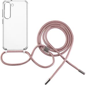 Fixed Pure Neck puzdro s ružovou šnúrkou na krk pre Samsung Galaxy S23