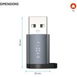 Fixed redukcia z hliníka USB-A na USB-C M/F, krátka