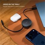 Fixed Retractable Cable navíjací kábel s konektormi USB-C/USB-C, 1m, PD 100W, 480Mbps, sivý