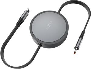 Fixed Retractable Cable navíjací kábel s konektormi USB-C/USB-C, 1m, PD 100W, 480Mbps, sivý