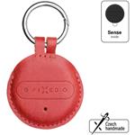 Fixed Sense smart tracker s červeným koženým puzdrom a karabínou
