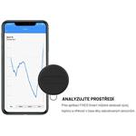 Fixed Sense smart tracker s modrým koženým puzdrom a karabínou