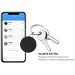 Fixed Sense smart tracker s modrým koženým puzdrom a karabínou