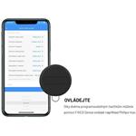 Fixed Sense smart tracker s modrým koženým puzdrom a karabínou
