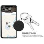Fixed Sense smart tracker s modrým koženým puzdrom a karabínou