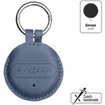 Fixed Sense smart tracker s modrým koženým puzdrom a karabínou