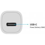 Fixed set autonabíjačka s USB-C výstupom a USB-C/USB-C káblom, PD, 1m, 18W, biely