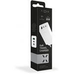 Fixed sieťová GaN nabíjačka s 2xUSB-C a USB výstupom, podpora PD, 65W, biela