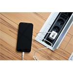 Fixed sieťová GaN nabíjačka s 2xUSB-C a USB výstupom, podpora PD, 65W, biela