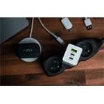 Fixed sieťová GaN nabíjačka s 2xUSB-C a USB výstupom, podpora PD, 65W, biela
