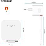 Fixed sieťová GaN nabíjačka s 2xUSB-C, podpora PD 3.0, so samonavíjacím káblom, 65W, biela