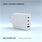 Fixed sieťová GaN nabíjačka s 3x USB-C a USB výstupom, podpora PD 3.0, 120W, biela