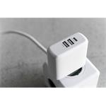 Fixed sieťová nabíjačka s USB-C a 2xUSB výstupom, podpora PD, 60W, biela