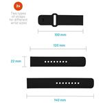 Fixed Silicone Sporty Strap s Quick Release set silikónových remienkov 22mm pre smartwatch, čierny