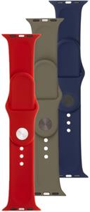 Fixed Silicone Strap 3x set silikónových remienkov pre Apple Watch 38/40/41mm v rôznych farbách, variácia 3