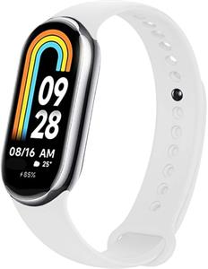 Fixed Silicone Strap silikónový remienok pre Xiaomi Smart Band 10/9/8, biely