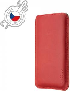 Fixed Slim tenké puzdro vyrobené z pravej kože pre Apple iPhone 12/12 Pro/13/13 Pro, červené