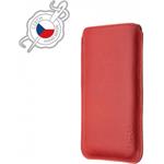 Fixed Slim tenké puzdro vyrobené z pravej kože pre Apple iPhone 12 Pro Max/13 Pro Max, červené