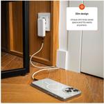 Fixed Slim Traveller sieťová GaN nabíjačka s 2x USB-C výstupom s vymeniteľnými adaptérmi, 45W, biela
