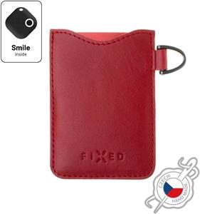 Fixed Smile Cards kožené puzdro na karty so smart trackerom Smile Pro, červené