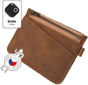 Fixed Smile Coins Kožená peňaženka  so smart trackerom Fixed Smile Motion, hneda