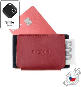 Fixed Smile Tiny Wallet kožená peňaženka so smart trackerom Smile PRO, červená
