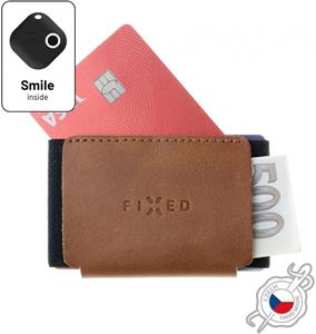 Fixed Smile Tiny Wallet kožená peňaženka so smart trackerom Smile PRO, hnedá
