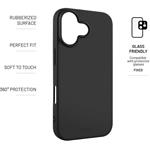 Fixed Story pogumovaný kryt pre Apple iPhone 17, čierny