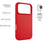 Fixed Story pogumovaný kryt pre Apple iPhone 17 Pro, červený