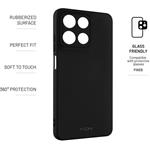 Fixed Story pogumovaný kryt pre Motorola Moto G15/Power, čierny