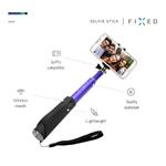 Fixed teleskopický selfie stick v luxusnom hliníkovom prevedení s Bluetooth, modrý