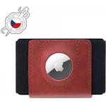 Fixed Tiny Wallet kožená peňaženka pre AirTag z pravej kože, červená