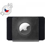 Fixed Tiny Wallet kožená peňaženka pre AirTag z pravej kože, čierna