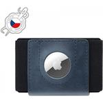 Fixed Tiny Wallet kožená peňaženka pre AirTag z pravej kože, modrá
