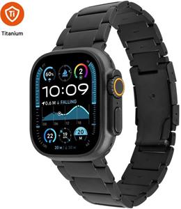 Fixed Titanium Strap titánový remienok pre Apple Watch 44/45/46/49mm, čierny