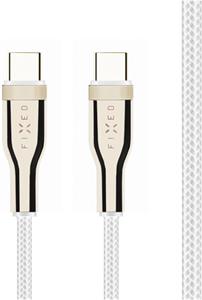Fixed USB-C/USB-C 100W nabíjací a dátový opletený kábel 0,5 m, PD, USB 2.0, 100W, biely