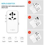 Fixed Voyager 120W cestovný adaptér pre EU, UK a USA/AUS, s 3x USB-C a 1x USB výstupom, GaN, PowerDelivery, biely, (rozb