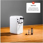 Fixed Voyager 120W cestovný adaptér pre EU, UK a USA/AUS, s 3x USB-C a 1x USB výstupom, GaN, PowerDelivery, biely, (rozb
