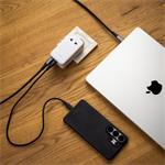 Fixed Voyager Slim 45W cestovný adaptér pre EÚ, UK a USA/AUS, s 3x USB-C a USB výstupom, GaN, PD 45W, biely