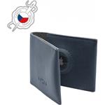 Fixed Wallet kožená peňaženka pre AirTag z pravej kože, modrá