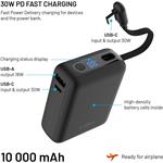 Fixed Zen 10 Loop powerbanka s LCD displejom a výstupom 30W, 10 000 mAh, čierna