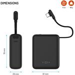 Fixed Zen 10 Loop powerbanka s LCD displejom a výstupom 30W, 10 000 mAh, čierna